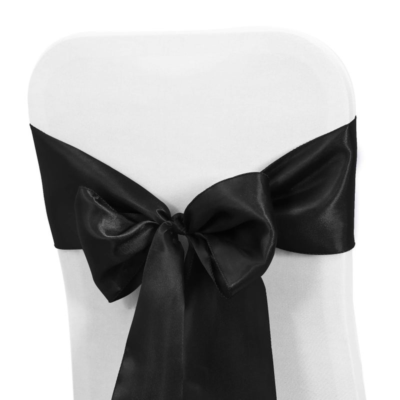 Obstal 50 PCS Satin Chair Sashes Bows for Wedding Reception- Universal Chair Cover Back Tie Supplies for Banquet, Party, Hotel Event Decorations - Image 2